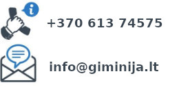 UAB GIMINIJA kontaktai: tel. Nr. +37061374575, el. paštas info@giminija.lt