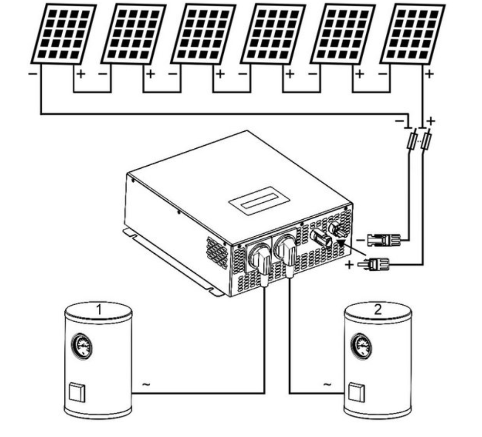 ECO Solar Boost MPPT-3000 3.5kW PRO pajungimo schema
